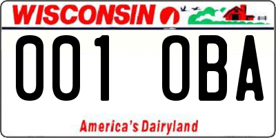 WI license plate 001OBA