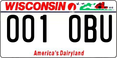WI license plate 001OBU
