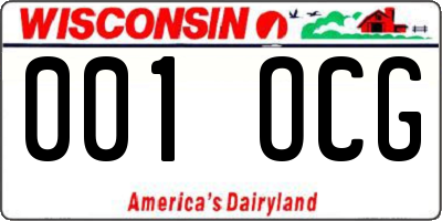 WI license plate 001OCG