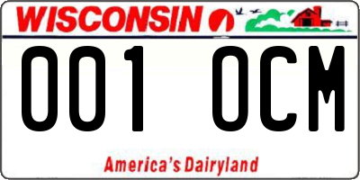 WI license plate 001OCM