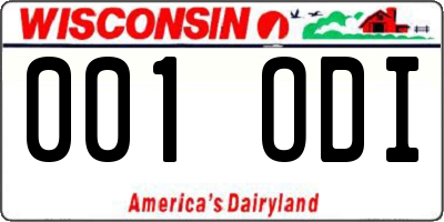 WI license plate 001ODI