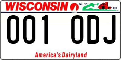 WI license plate 001ODJ