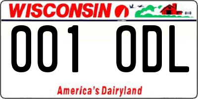 WI license plate 001ODL