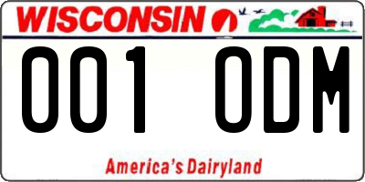 WI license plate 001ODM