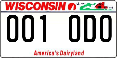 WI license plate 001ODO
