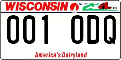 WI license plate 001ODQ