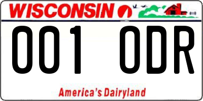 WI license plate 001ODR