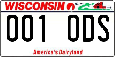 WI license plate 001ODS