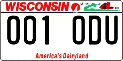 WI license plate 001ODU