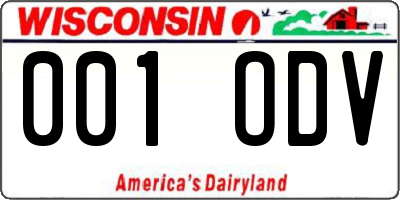 WI license plate 001ODV