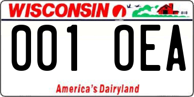 WI license plate 001OEA