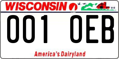 WI license plate 001OEB