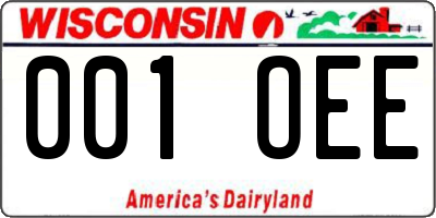 WI license plate 001OEE