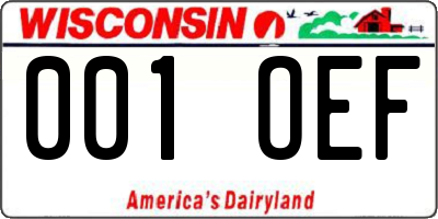WI license plate 001OEF