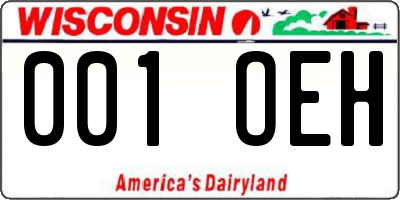 WI license plate 001OEH