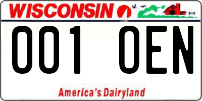 WI license plate 001OEN