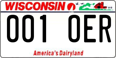WI license plate 001OER