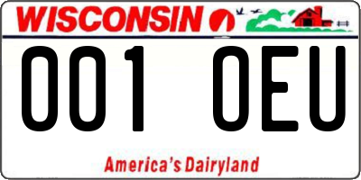 WI license plate 001OEU