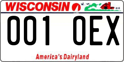 WI license plate 001OEX