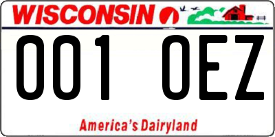 WI license plate 001OEZ