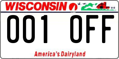 WI license plate 001OFF
