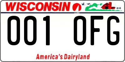 WI license plate 001OFG