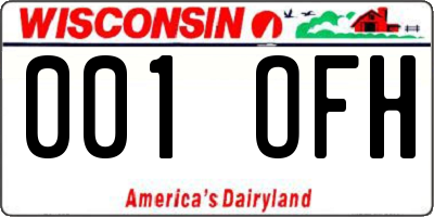 WI license plate 001OFH