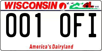 WI license plate 001OFI