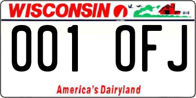 WI license plate 001OFJ