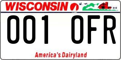 WI license plate 001OFR