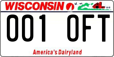 WI license plate 001OFT