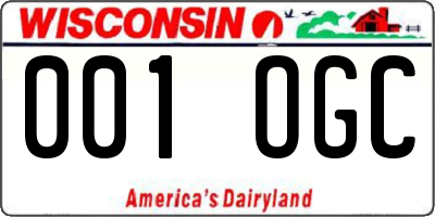 WI license plate 001OGC