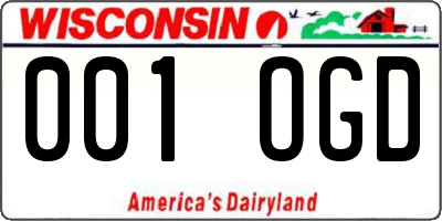 WI license plate 001OGD