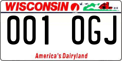 WI license plate 001OGJ