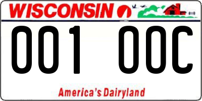 WI license plate 001OOC