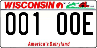 WI license plate 001OOE