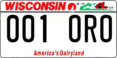 WI license plate 001ORO