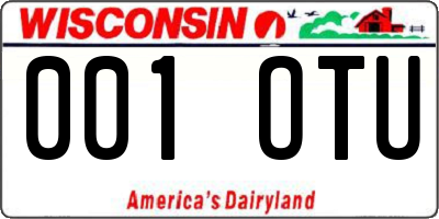 WI license plate 001OTU