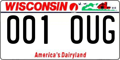 WI license plate 001OUG