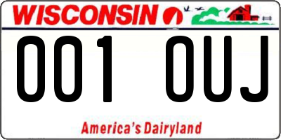 WI license plate 001OUJ