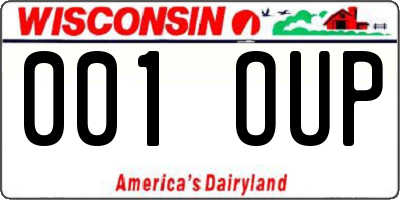 WI license plate 001OUP