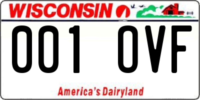 WI license plate 001OVF