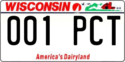 WI license plate 001PCT