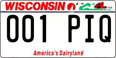 WI license plate 001PIQ