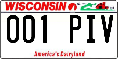 WI license plate 001PIV