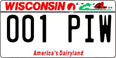 WI license plate 001PIW