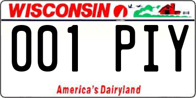 WI license plate 001PIY