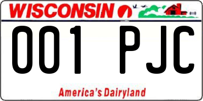 WI license plate 001PJC