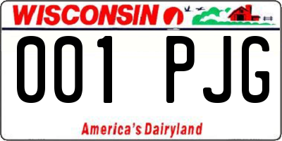 WI license plate 001PJG