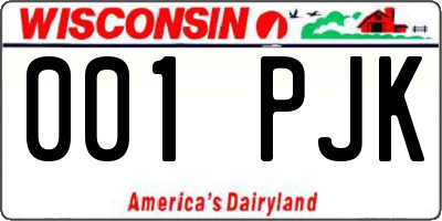 WI license plate 001PJK